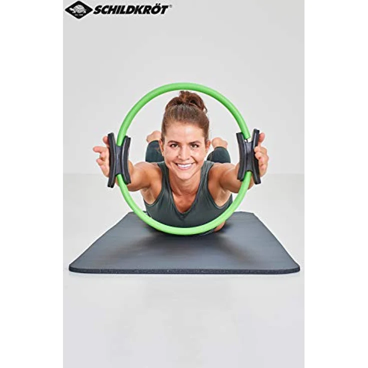 Schildkröt® Pilates Ring, Durchmesser 37 cm, Grün-Schwarz, leicht und stabil mit rutschfesten Griffen für ganzheitliches Training – Bild 4