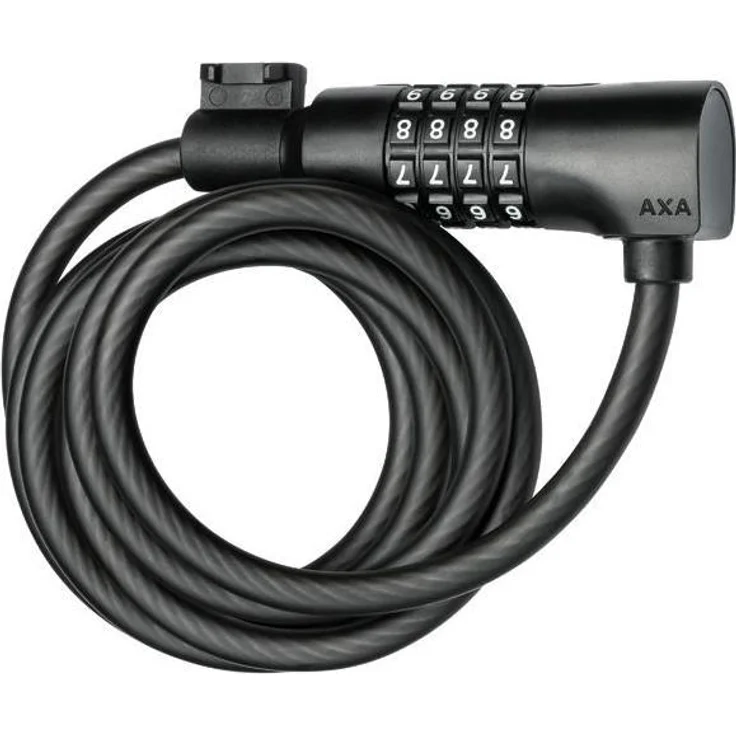 AXA Bike Security Resolute 180/8, Kabelschloss mit 4-Punkt-Zahlencode, 180 cm, schwarz – Bild 1