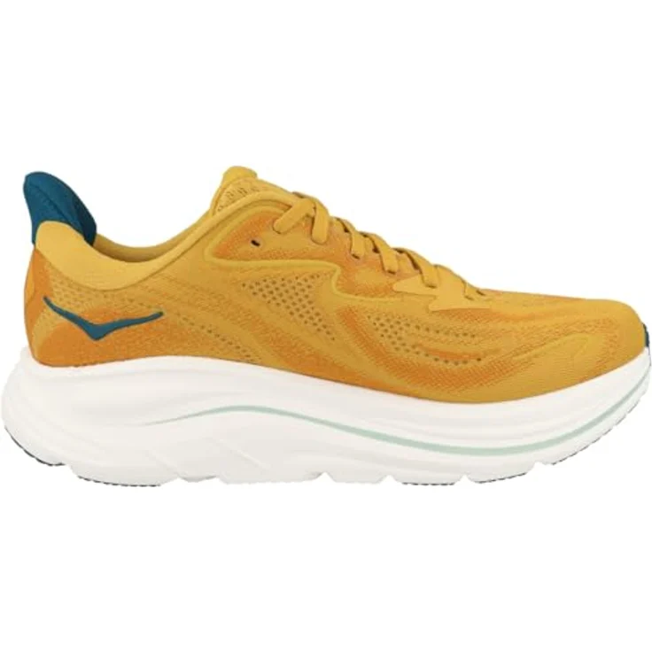 HOKA Clifton 10 Herren Laufschuhe, Atmungsaktives Jacquard-Material, Gelb, Größe 44, mit herausnehmbarer EVA-Einlegesohle und 8 mm Sprengung – Bild 3