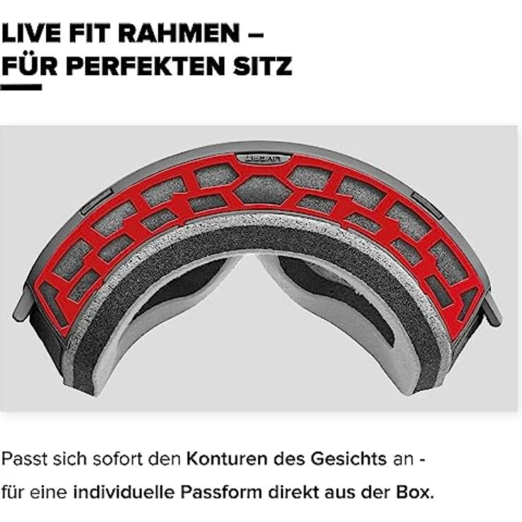 Atomic Four HD, Skibrille mit Doppelglas-Konstruktion und zylindrischen Gläsern, vollrahmiges Design – Bild 5