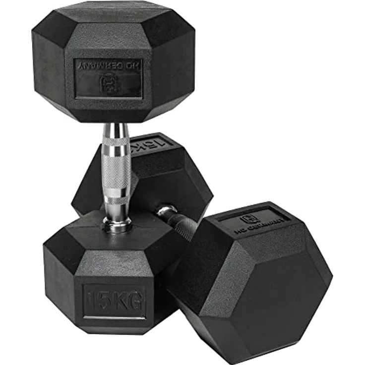 HQ Germany® Hexagon Hanteln | 2.5-37.5kg | Starter-Sets | ±1,5% Gewichtstoleranz, Gewicht:2x 15KG