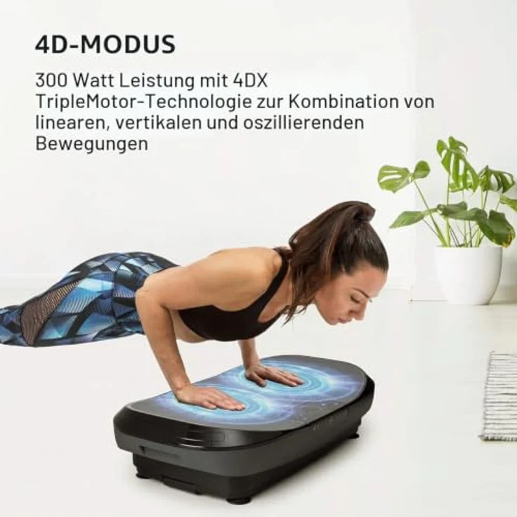 Klarfit Vibe 4DX Pro Vibrationsplatte mit 4 Bewegungsmodi, 20 Geschwindigkeiten, grau schwarz – Bild 2
