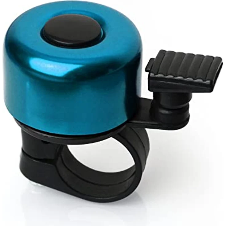 TF-Mind Fahrradklingel 120dB, Aluminium Legierung, farbig eloxiert, 360° drehbar, für Lenker von 22-25mm, blau – Bild 1