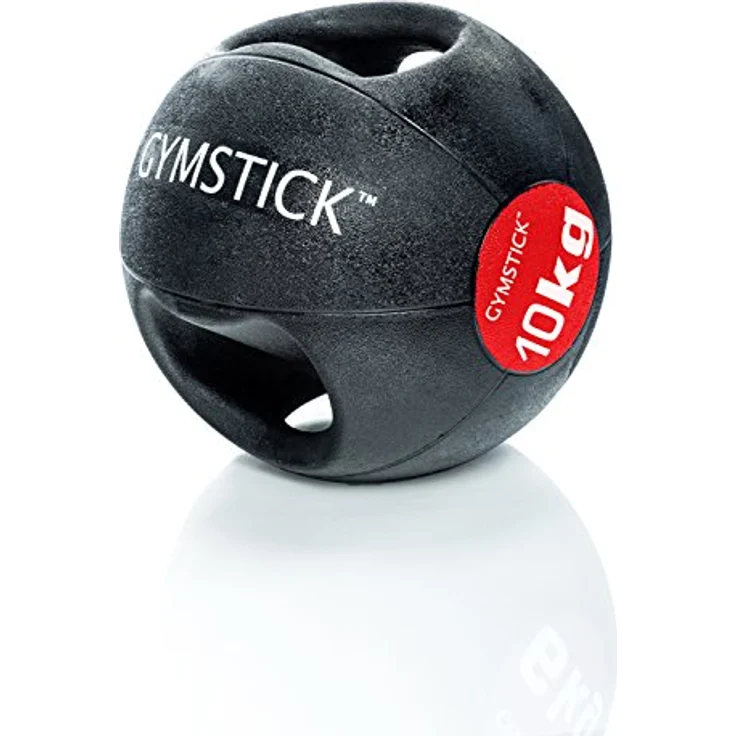 Gymstick Medizinball mit Griffen, ø 25 cm, 10 kg (farblich sortiert) mit Rebound-Effekt, 26 cm Durchmesser