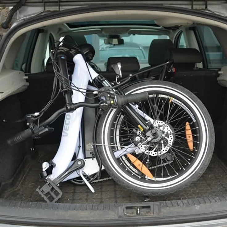 VecoCraft E-Pax E Bike klapprad, Elektro klapprad 20 Zoll, 36V 13Ah Akku, bis zu 95km Reichweite, 250W Heckmotor, 7-Gang, Aluminiumrahmen, schwarz – Bild 2