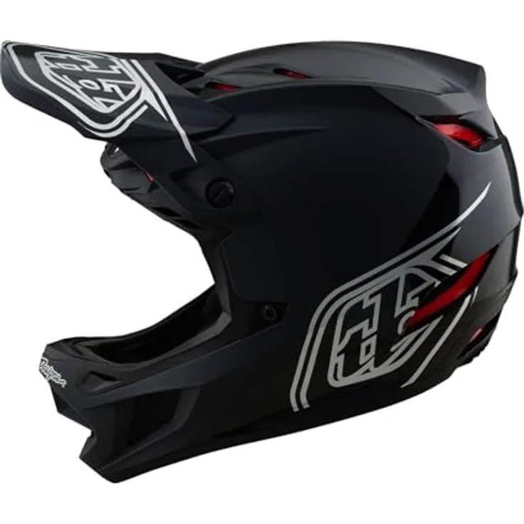 Troy Lee Designs D4 Polyacryl-Helm, Fullface-Helm mit 24 Belüftungsöffnungen, Shadow Black, Größe LG