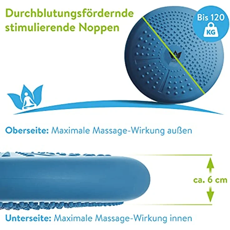 ZenOne Sports Ballsitzkissen, orthopädisches Sitzkissen, Luftkissen für Koordinations- & Rückentraining, Balance-Kissen für Reha, Core-, Fitnesstraining, inkl. Pumpe, E-Book & Workout-Guide & -Video – Bild 2