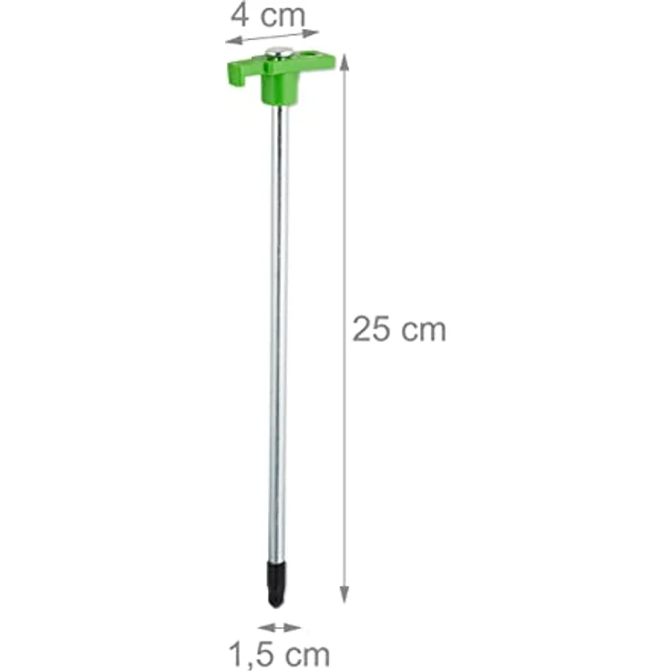 Relaxdays Felsbodenhering 24er Set, Erdanker aus Stahl für harte Böden, 25 cm lang, hellgrün, stabil und rostfrei für sicheres Camping – Bild 4