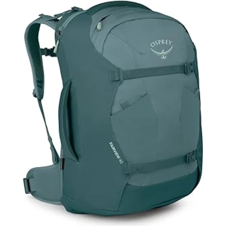Osprey Fairview 40, Wanderrucksack in Cascade Blue-Torrent Blue, leicht und strapazierfähig mit verstaubaren Gurten und bequemer Passform – Bild 1