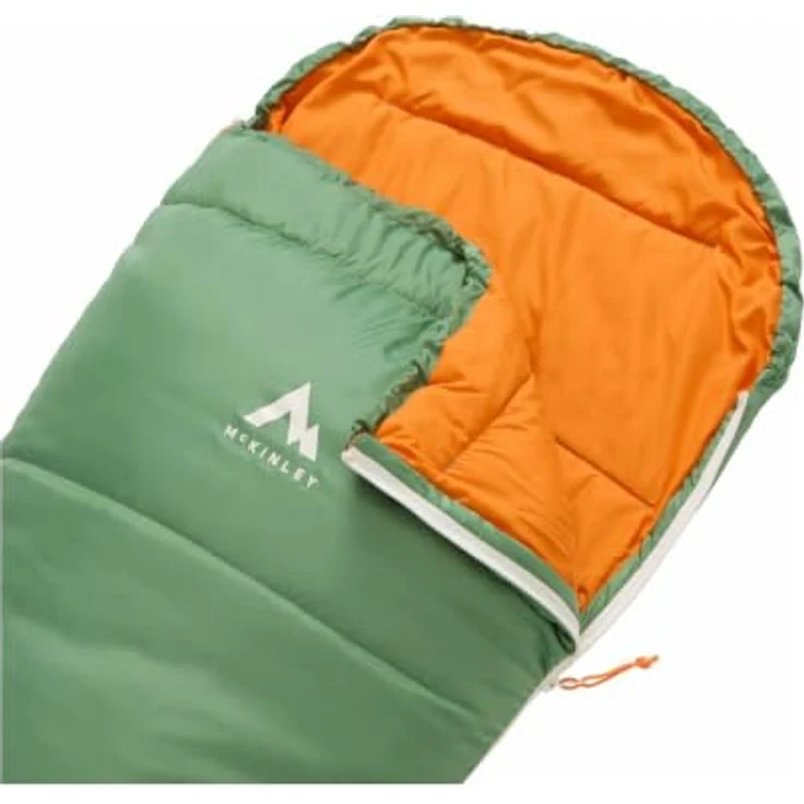 Mckinley Kinder JR. SoftActive 10 Mumienschlafsack, Polyester-Hohlfaserfüllung, leicht und kompakt, Green/Orange/Beige, 140L – Bild 4