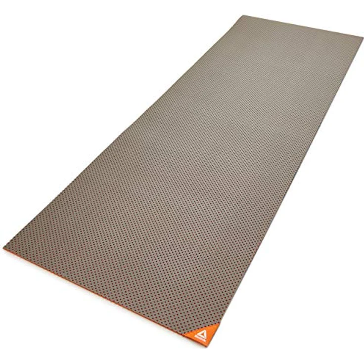 Reebok Unisex-Adult Fitness Mat, orange, 7 mm dicke NBR Yogamatte mit geriffelter Unterseite für sicheren Halt – Bild 1