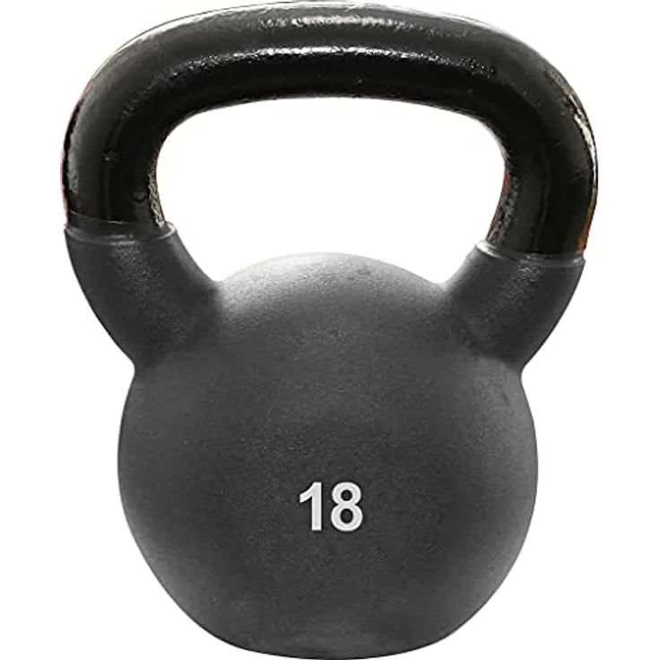 Sporttrend 24® Kettlebell 2kg, 4kg, 6kg, 8kg, 10kg, 12kg, 14kg, 16kg, 18kg, 20kg, 22kg, 24kg, 26kg, 28kg, 30kg in schwarz | Kugelhantel Hantel Schwunghantel Gusseisen (18KG, schwarz)