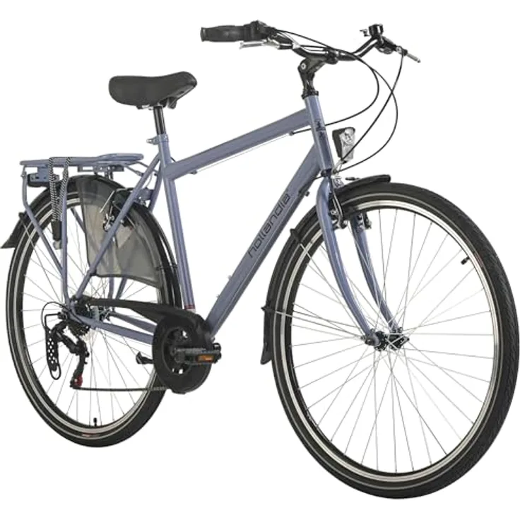 HOLLANDIA Hollandrad Herren 28" City Next Blau RH 56 cm 6 Gänge, elegantes Stadtrad mit SHIMANO 6-Gang-Kettenschaltung