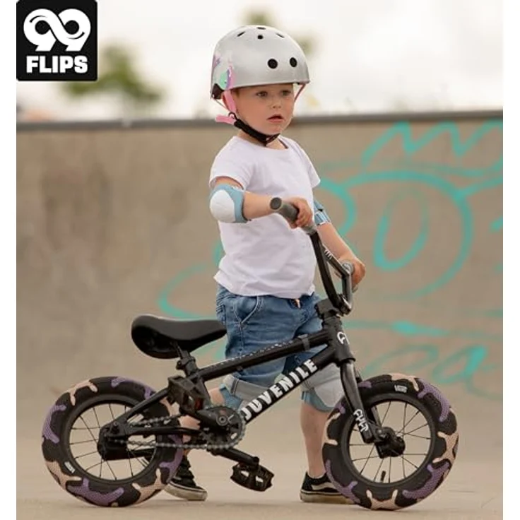 99FLIPS Skaterhelm Kinder - GS durch Rheinland, TÜV-geprüfter Fahrradhelm für Mädchen, Größe XS (48-54 cm), Silber – Bild 7