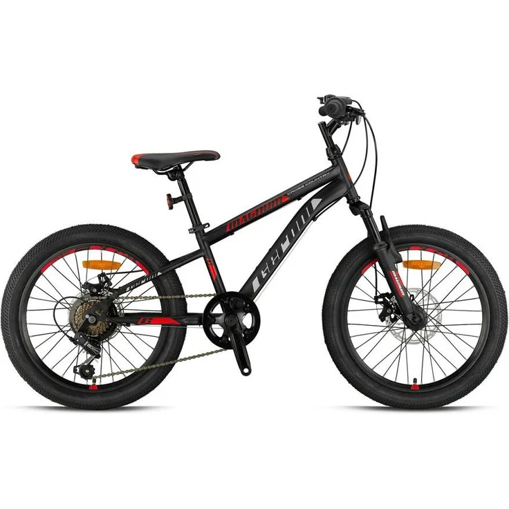 Ty-Trade 20 Zoll Mountainbike Kinder MTB Fahrrad MAGNUM Rot, 7-Gang Shimano, Federgabel, Scheibenbremsen