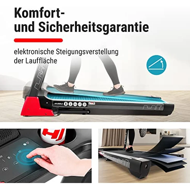 Hop-Sport HS-3200LB Estima - Laufband für zuhause bis 150 kg - Laufband klappbar mit LCD-Display, App-Steuerung, 15 Programmen und max. Geschwindigkeit 20km/h – Bild 2