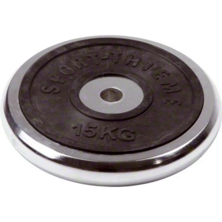 Sport-Thieme Chromhantelscheibe, Gusseisen, verchromt mit schwarzer Gummi-Einlage, 5kg-20kg, Ø 30 mm, leicht zu reinigen, langlebig, glatter Griff – Bild 3