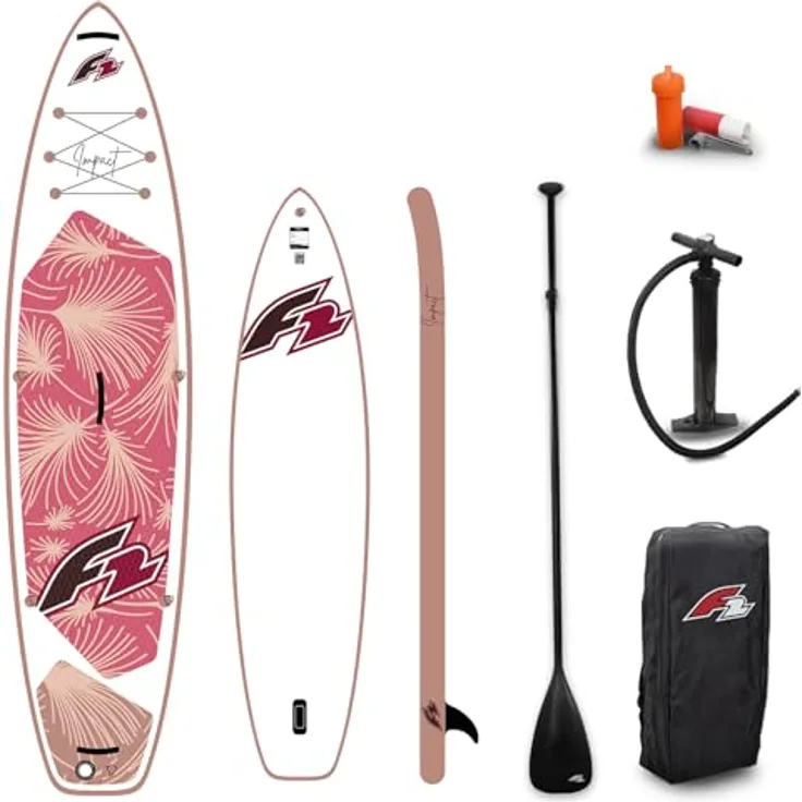 F2 Damen SUP Stand Up Paddle Board Impact 335cm 11,0, robuste Konstruktion, rutschfestes EVA-Deck, komplettes Zubehör-Set, Weiß 2025/26