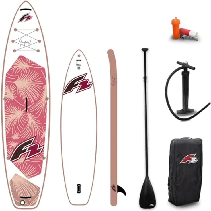 F2 Damen SUP Stand Up Paddle Board Impact 335cm 11,0, robuste Konstruktion, rutschfestes EVA-Deck, komplettes Zubehör-Set, Weiß 2025/26 – Bild 1