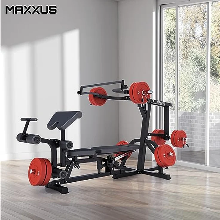 Maxxus Kraftstation MAXXUS 6.0 - Multifunktionale Trainingsbank Für Zug- U. Druckübungen, robuste Stahlrohrkonstruktion, drehbare Trainingsbank, geringe Bauhöhe, effiziente Nutzung – Bild 5