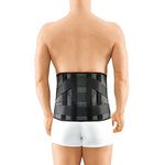 medi Lumbamed Stabil Lumbalstützorthese | Rückenorthese | Herren Damen Unisex | in kurzer Ausführung - 26 cm | Schwarz | Größe IV | mit Lumbalpelotte zur Unterstützung und Stabilisierung