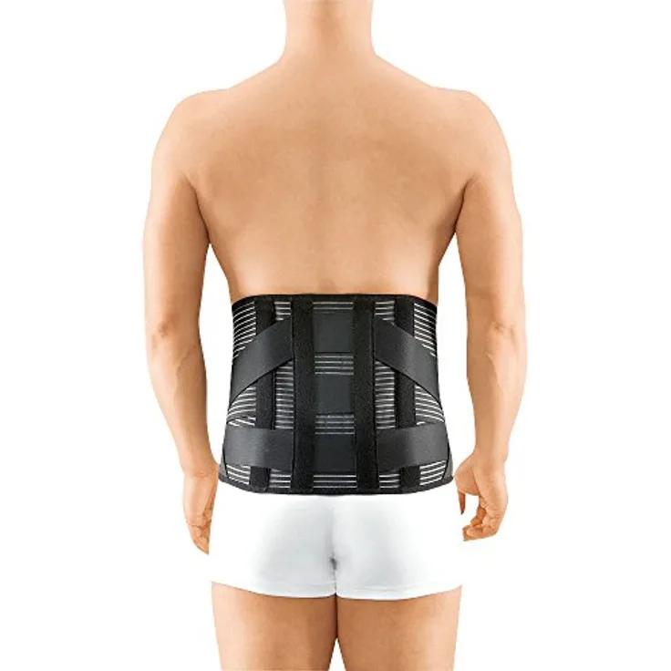 medi Lumbamed Stabil Lumbalstützorthese | Rückenorthese | Herren Damen Unisex | in kurzer Ausführung - 26 cm | Schwarz | Größe IV | mit Lumbalpelotte zur Unterstützung und Stabilisierung