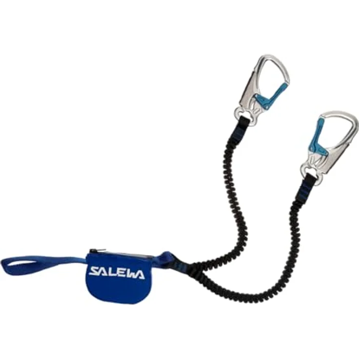 SALEWA Premium Attac Klettersteigset, robustes Set mit selbstverriegelnden Karabiner und integrierten Bandfalldämpfer, für 40-120 kg, inkl. Mesh-Tasche – Bild 1