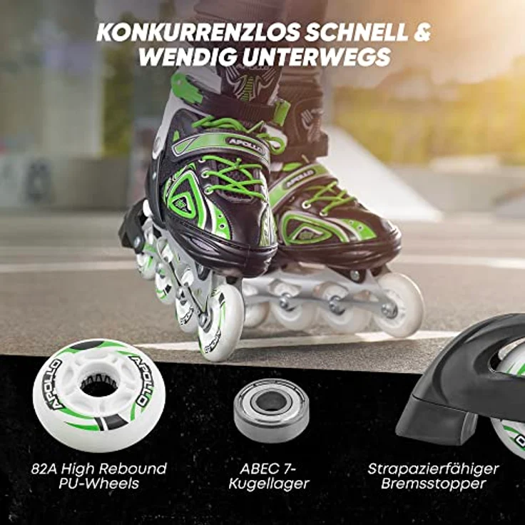 Apollo Inlineskates Super Blades X-Pro LED, verstellbare Größe, mit leuchtenden LED Wheels, für Kinder - blau – Bild 5