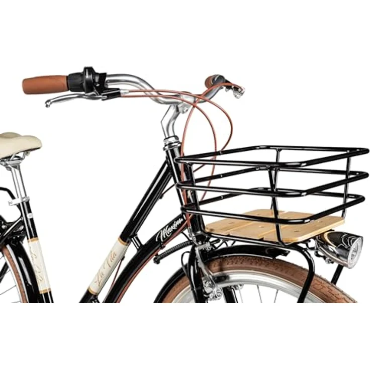 Maxim La Vita Damen-Citybike, 28 Zoll, Tiefeinstieg, Front-Gepäckträger, Schwarz, 55 cm – Bild 6