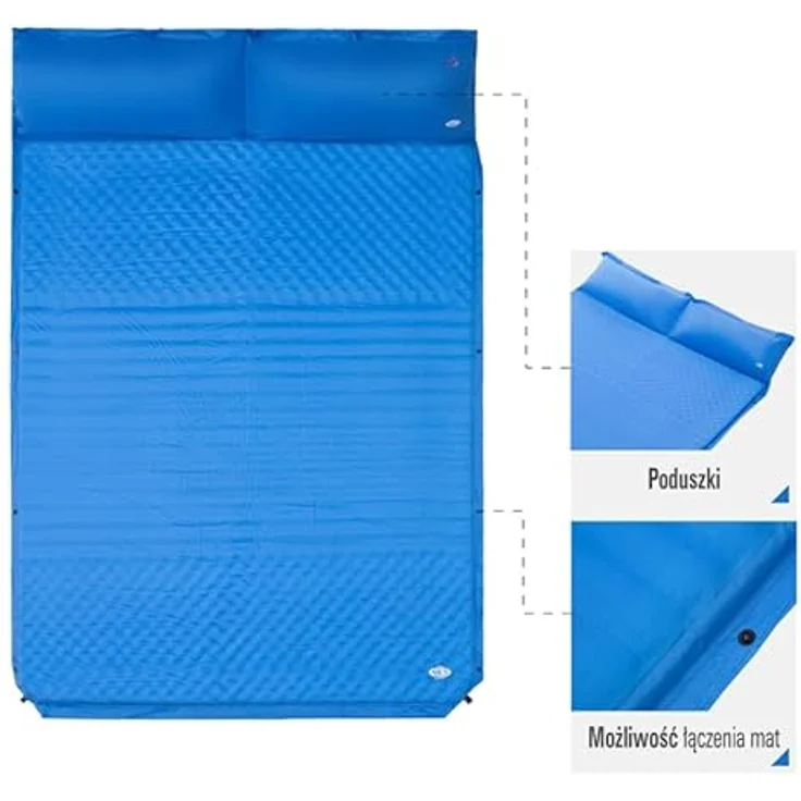 NILS CAMP NC4060 selbstaufblasende Doppel-Luftmatratze 186x130cm mit Kissen für 2 Personen, platzsparend und inklusive Reparatursatz – Bild 3