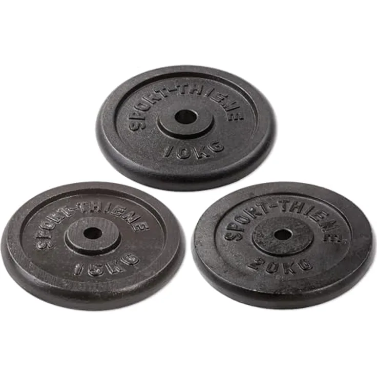 Sport-Thieme Hantelscheibe Gusseisen, für Kurz- und Langhantelstangen, 5 kg, schwarz