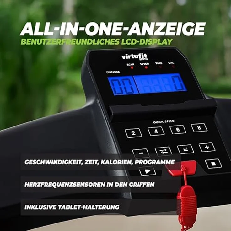 VirtuFit TR-50i Laufband klappbar mit Steigung, 99% vormontiert, belastbar bis 120 kg, Bluetooth-Verbindung, LCD-Display – Bild 5