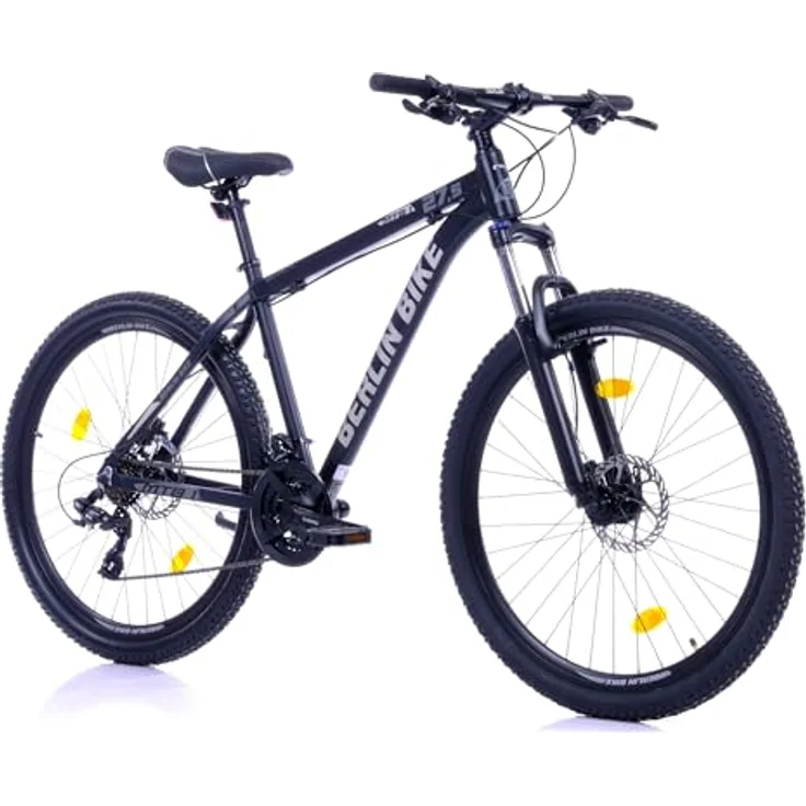 Berlin Bike MTB1 Mountainbike, 27,5 Zoll, 51 cm Rahmenhöhe, hydraulische Scheibenbremsen, Shimano-Set, Schwarz-Silber – Bild 2