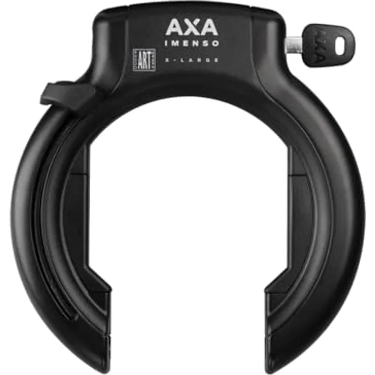 AXA Imenso X Large Ringschloss, schwarzes Fahrradschloss mit gehärtetem Stahlbügel und Anti-Bohr-Schutz, ART 2-Sterne-Sicherheitsstufe