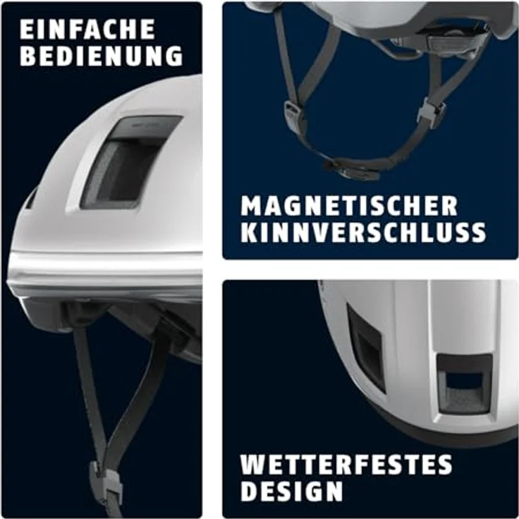 ABUS HYP-E Fahrradhelm, Helm mit Frontlicht, Rücklicht und Blinklicht, ideal für E-Bike und S-Pedelec, für Jugendliche und Erwachsene, ilber, Größe S (51-55 cm) – Bild 3