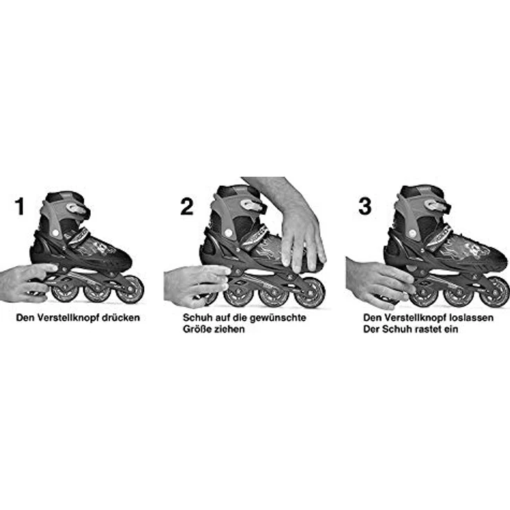 ROCES Jokey 3.0, Inline-Skates für Kinder mit anatomischer Polsterung, 64 mm Rollen und ABEC 3 Lagern, schwarz, Größe 26-29 – Bild 2