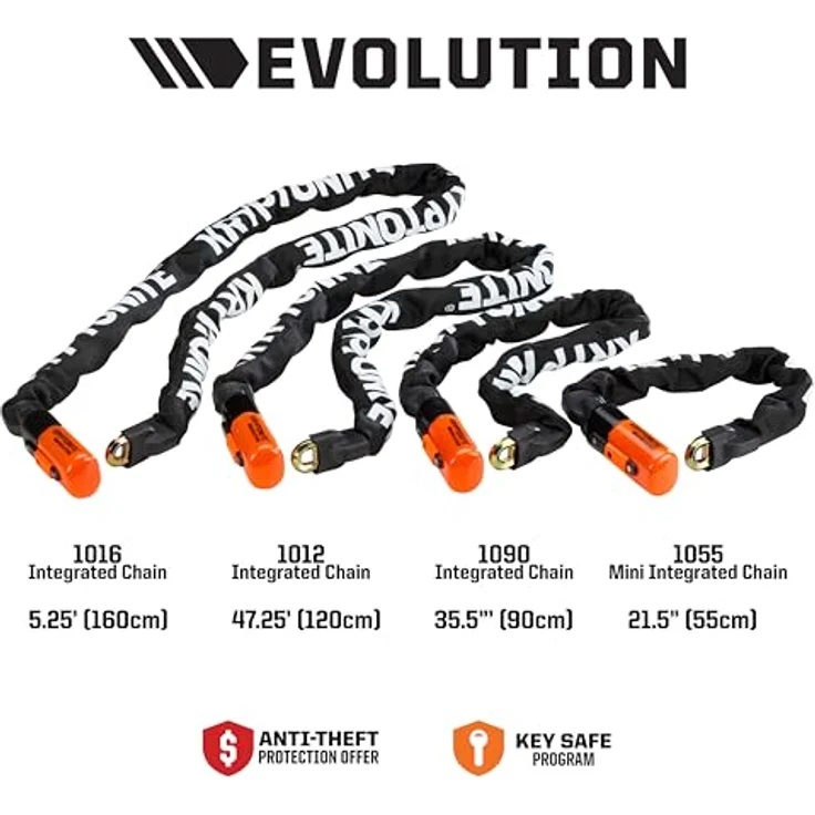 Kryptonite Evolution 1012 I.C., Hochsicheres Kettenschloss mit 120 cm Länge und wetterfestem Nylonüberzug, Sicherheitsstufe 8 von 10 – Bild 3