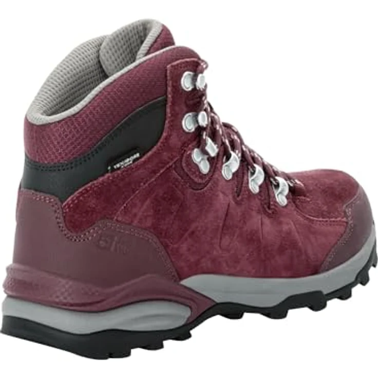 Jack Wolfskin Refugio Texapore Mid Women, Wanderschuhe mit wasserdichter TEXAPORE-Membran, dämpfender EVA-Mittelsohle, Größe 40,5, dark maroon – Bild 4