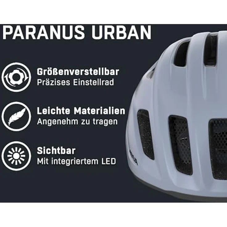 alpina Paranus Urban lilac matt, Fahrradhelm mit LED-Rücklicht, Größe 52-56 – Bild 2