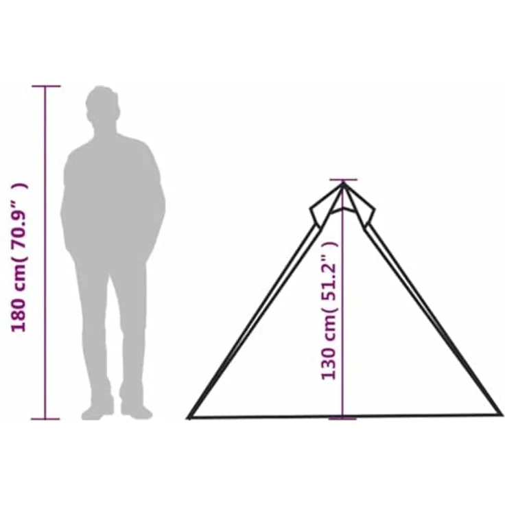 vidaXL Hängezelt, Tipi Zelt für 1 Person, wasserdicht mit abnehmbarem Überzelt, Trekkingzelt für Outdoor Camping, Blau – Bild 4