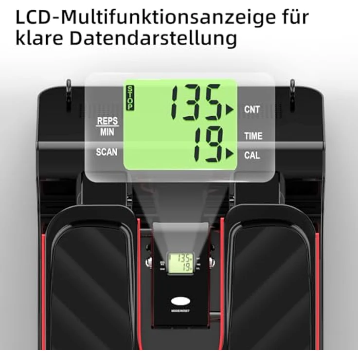 JASPORT ST3 Stepper, Up-Down Stepper mit Power Ropes, Widerstandstraining Stepper für Zuhause, mit Multifunktionsdisplay, verschleißfreie Hydraulik-Zylinder, leise, max. Belastbarkeit 100kg – Bild 5