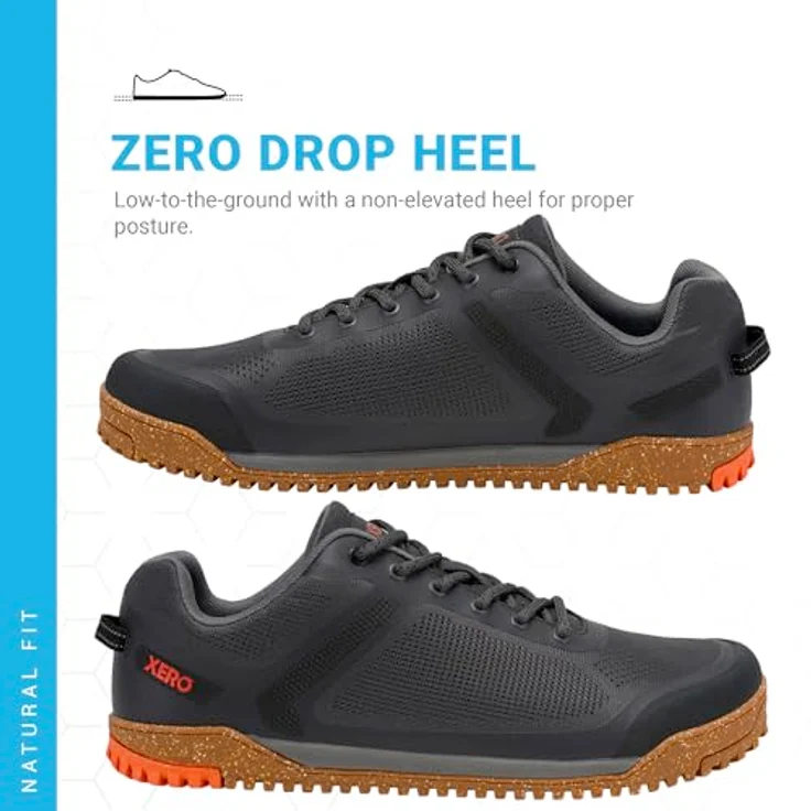 Xero Shoes Ridgeway Mesh Low Herren Wanderschuh, luftiger Barfußschuh mit griffiger Sohle, Faded Black, Größe 47 – Bild 3