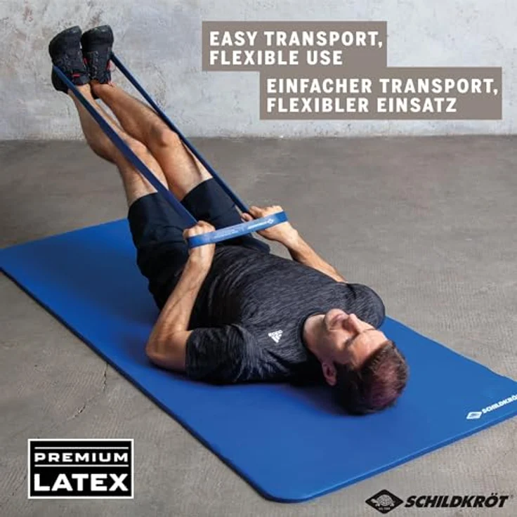 Schildkröt® Super Band 4er Set, Premium Widerstandsbänder in Gelb, Grün, Blau und Rot mit 4 verschiedenen Widerstandsgraden für flexibles Training für zu Hause und unterwegs – Bild 4