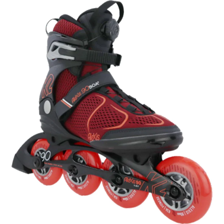 K2 Skates ALEXIS 90 BOA Inline Skates Damen burgund - orange EU 36 - Aluminium Schiene, ILQ 7 Kugellager, BOA™-System – Bild 1