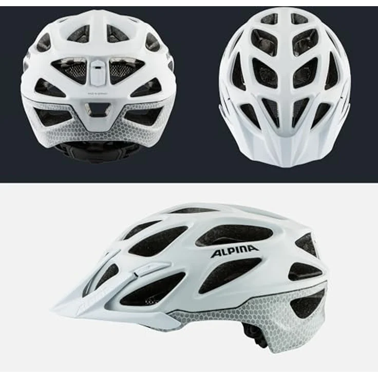 ALPINA MYTHOS REFLECTIVE - Reflektierender, Optimal Sichtbarer & Sicherer Fahrradhelm Mit Fliegennetz Für Erwachsene, white reflective, 52-57 cm – Bild 5