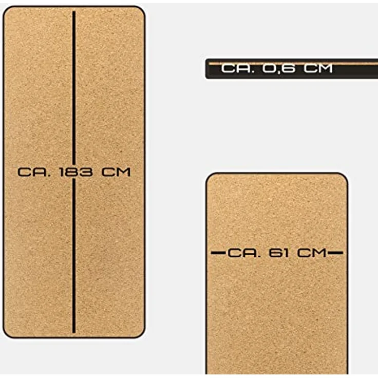 Deuser Matte Yogamatte Kork, beige - Nachhaltige Yogamatte mit innenliegendem Tragegurt, rutschfest und formstabil – Bild 5