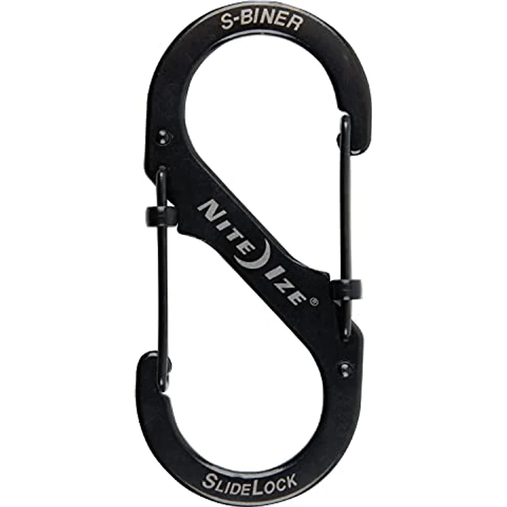 Nite Ize Karabiner S-Biner SlideLock GR 4, extra-sicherer Edelstahl, schwarz, zulässiges Gesamtgewicht 34 kg – Bild 2