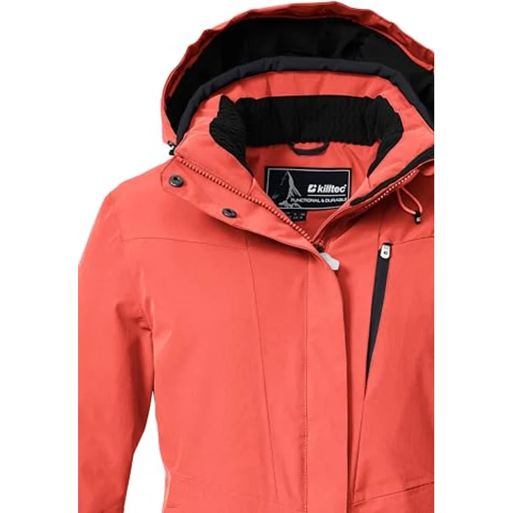 Killtec Ksw 25 Wmn Skijacke, atmungsaktiv und wasserdicht, 10.000 mm Wassersäule, in Bright Coral, Größe 46 – Bild 3