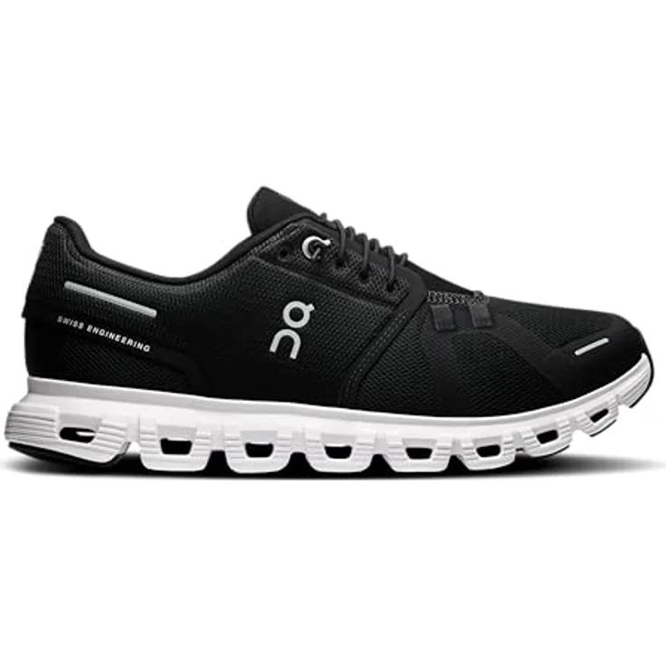 ON Running Cloud 6, Damen Sneakers Schuhe, atmungsaktiv und wasserabweisend, Schwarz-Weiß, EU 37.5 US 6.5 – Bild 4