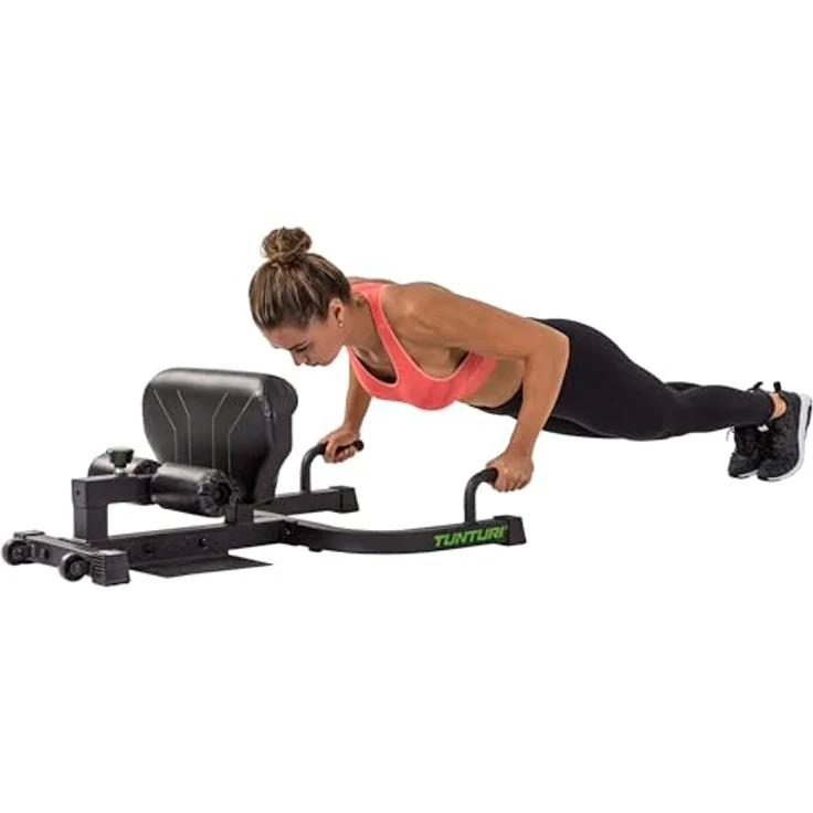 Tunturi WT20 Sissy Squat Trainer, Kniebeugen- und Liegestützstation mit Wadenkissen, Beinrolle und Dipgriffen, zusammenklappbar – Bild 5